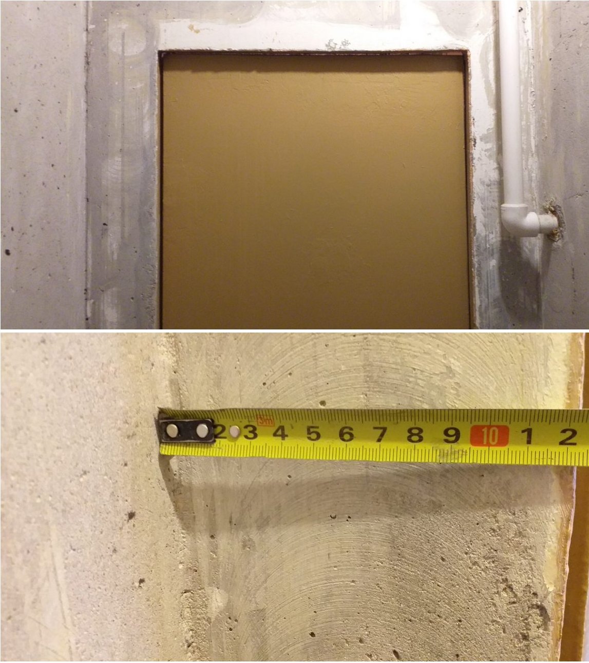 Дверной проём в туалете 137 серии отступает от стен на 12 см